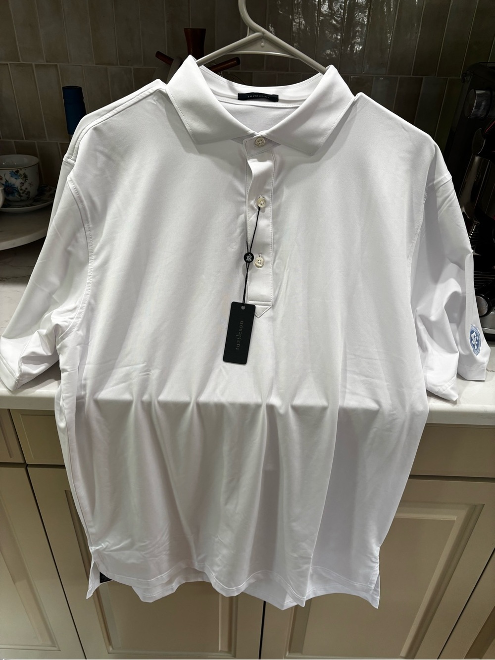 Turtleson Classic Palmer Solid Performance White Short-Sleeve Polo